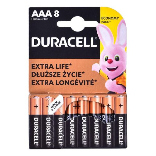 Duracell Blister 8 xPiles Alcalines BASIC MN2400 LR03 AAA 1,5V