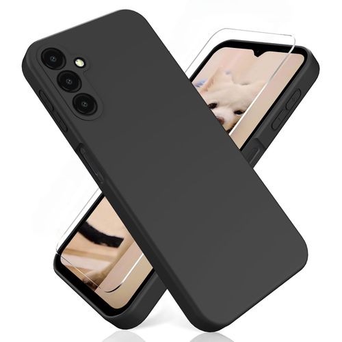 Coque Noir Pour Samsung Galaxy A34 5g (6,6") Et Verre Trempé Film Protection Ecran Little Boutik®