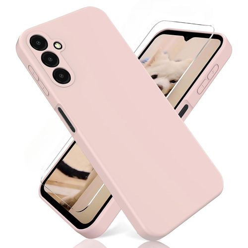 Coque Rose Pour Samsung Galaxy A34 5g (6,6") Et Verre Trempé Film Protection Ecran Little Boutik®