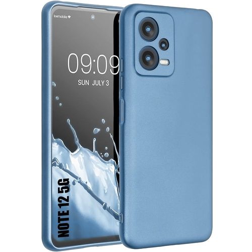 Coque Pour Xiaomi Redmi Note 12 5g Protection Silicone Liquide Bleu Mat Anti-Rayures - E.F.Connection