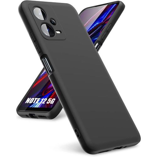 Coque Silicone Pour Xiaomi Redmi Note 12 5g Mat Housse Protection Ultra Slim Souple - Noir - E.F.Connection