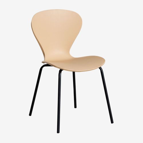 Lot De 4 Chaises De Salle À Manger Empilables Brun Blé Noir