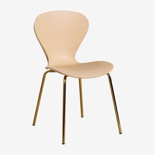 Lot De 2 Chaises De Salle À Manger Empilables Brun Blé Doré