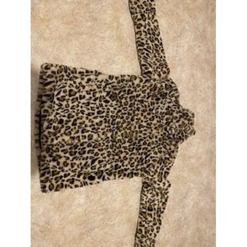 Manteau Léopard Fausse Fourrure Bon État