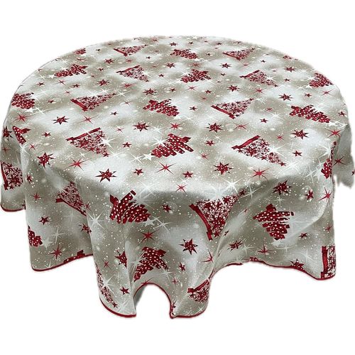 Nappe De Noël Ronde. Design Raffiné Et Moderne. Shabby Chic Dans Une Clé Moderne. (Diamètre 180 Cm)