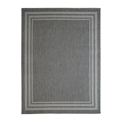 Terrain Cadre - Tapis Intérieur-Extérieur Jardin Et Terrasse Aspect Jute Motif Cadre - 195 Cm X 275 Cm Gris Clair