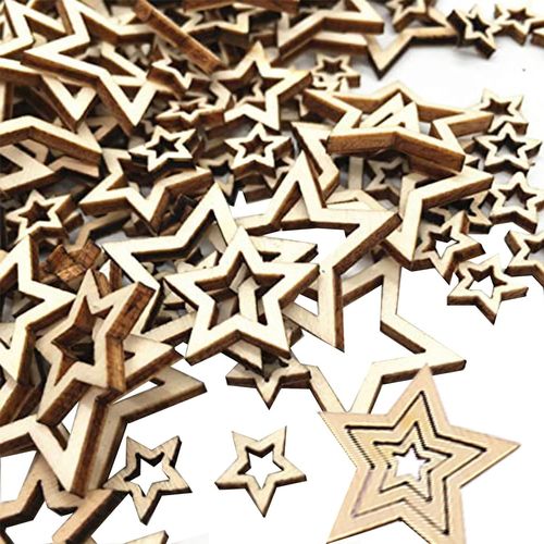 Lot De 300 Étoiles En Bois Pour Bricoler, Décoration De Noël, 3 Tailles, Petites Étoiles En Bois, Confettis Décoratifs, Décoration De Table, Décoration De Noël, Loisirs Créatifs, Étoiles 1 À