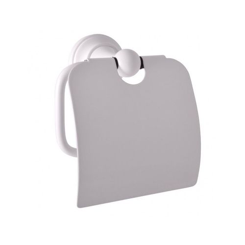 Dérouleur papier toilette rétro MORAVA en laiton blanc 13,65x 7,85 x14,55 cm--
