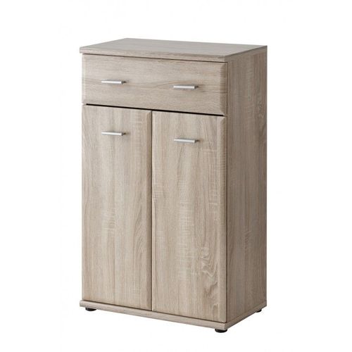 Commode Avec Un Tiroir Et Deux Portes Armario Coloris Chêne Sonoma 60x32x96 Cm--