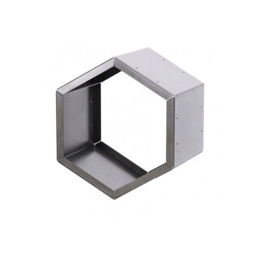Range Bûches Hexagonal Modulable Harena En Acier Naturel-Noir-Noir--