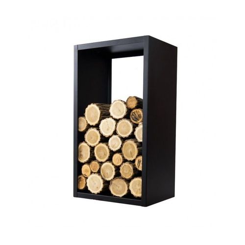 Range Bûches Rectangulaire Elo En Acier Noir 45x30x80 Cm--