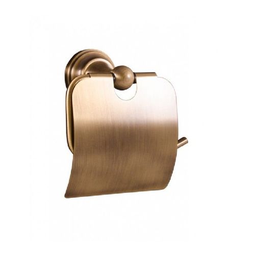 Dérouleur papier toilette rétro MORAVA en laiton bronze 13,65x 7,85 x14,55 cm--