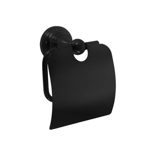 Dérouleur papier toilette rétro MORAVA en laiton noir 13,65x 7,85 x14,55 cm--