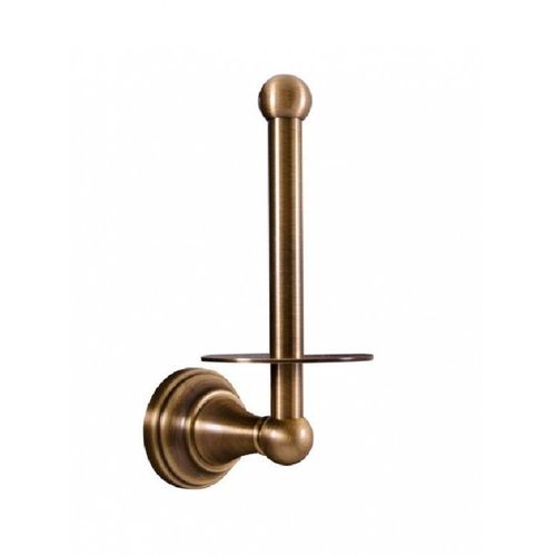 Dérouleur papier toilette vertical rétro MORAVA en laiton bronze 10,6x8 x20,3 cm--