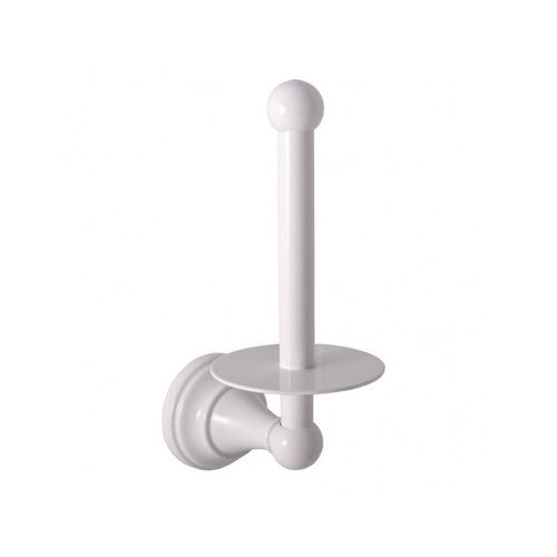 Dérouleur papier toilette vertical rétro MORAVA en laiton blanc 10,6x8 x20,3 cm-Blanc-Blanc--