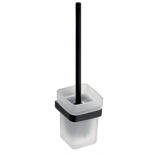 Goupillon de toilette de brosse NERO en laiton noir et verre 38,5 cm--