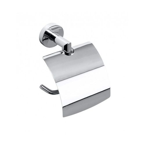 Dérouleur toilettes WC avec couvercle OMEGA en chrome 13,5x18x9cm--