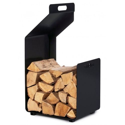 Porte Bûches Carré Segal En Acier Noir H.74cm--