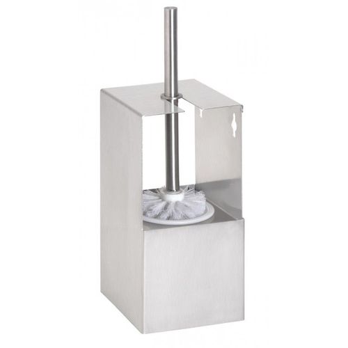Goupillon de toilettes NIVA en acier inoxydable avec adhésive 37 x11,5 x 11 cm--