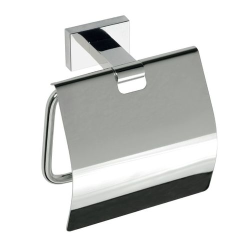 Dérouleur toilettes WC avec couvercle PLAZA en chrome 12,5x12,5x6,5 cm--