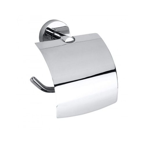 Dérouleur papier toilette avec couvercle OMEGA en chrome 14,5x15,5x9cm--
