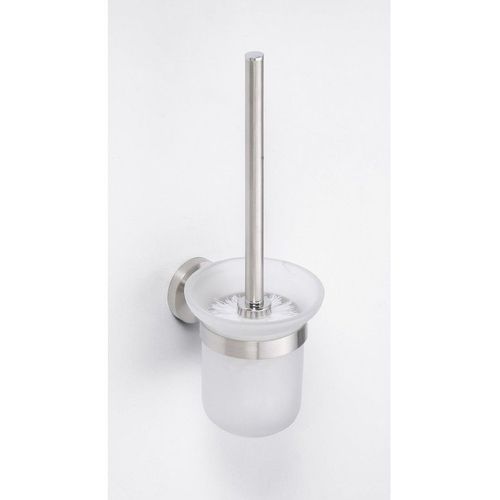 Brosse murale de toilettes NEO, bol en verre 32,5x14,5x11,5cm-Blanche-Blanche--