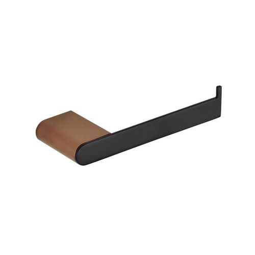 Dérouleur papier toilette GALLA en laiton noir et doré 15,5 x6 x3 cm--