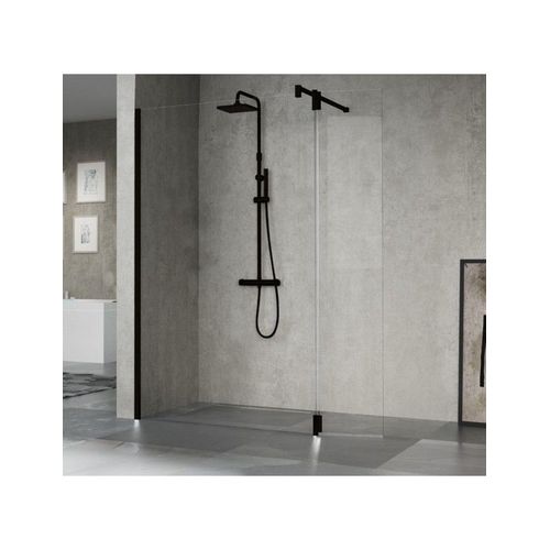 Colonne de douche thermostatique NOVELLINI EASY2 125 cm en chrome noir-Noir-Noir--