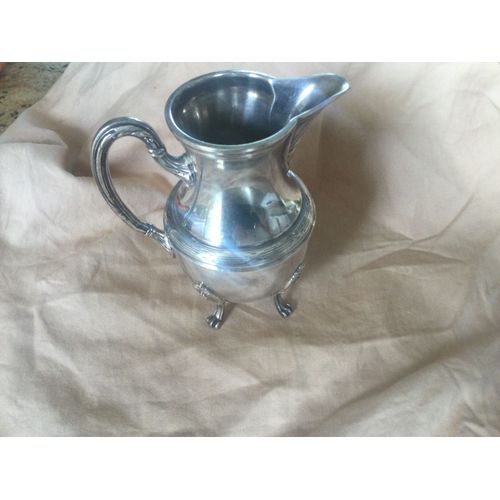Pot A Lait Ancien Sur Pied En Métal Argenté