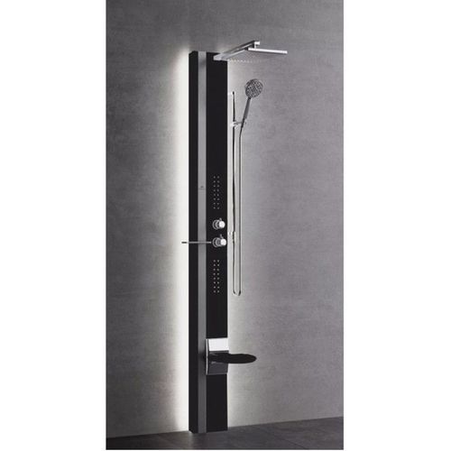 Colonne de douche hydromassante avec LED NOVELLINI LINE 1 noir 215 cm-Noir-Noir--