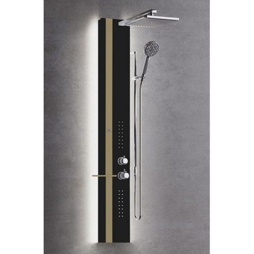 Colonne de douche hydromassante avec LED NOVELLINI LINE 2 noir 150cm-Noir-Noir--