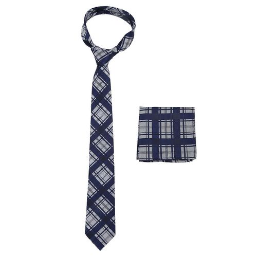Mens Plaid Tie Set Grille Excellent Matériel Porter Facilement Design Classique Avec Poche Foulard Cravates Pour Hommes Pour Père