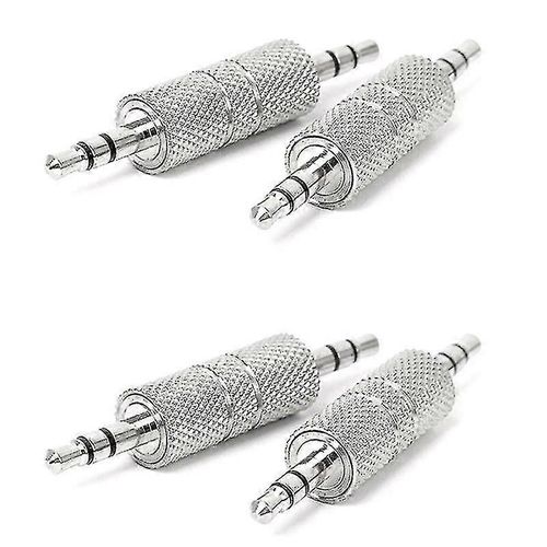 4pcs 3.5mm stéréo mâle à 3.5mm mâle casque audio adaptateur jack coupleur connecteur
