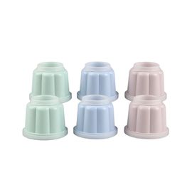 Dr. Oetker 1799 Lot De 6 Moules À Pudding, Moule À Flan, Moule Avec Couvercles, Mini Moule, Moule À Gâteau Individuel, Plastique, Rose/Vert/Bleu, 6,3 X 7,5 Cm