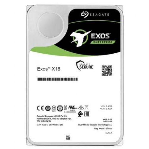 Seagate Exos X18 ST10000NM014G - Disque dur - chiffré - 10 To - interne - SAS 12Gb/s - 7200 tours/min - mémoire tampon : 256 Mo - Self-Encrypting Drive (SED)