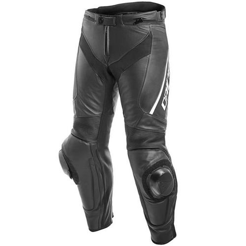 Dainese Delta 3 Perf. Pantalon De Moto En Cuir Perforé Noir Noir Blanc 50