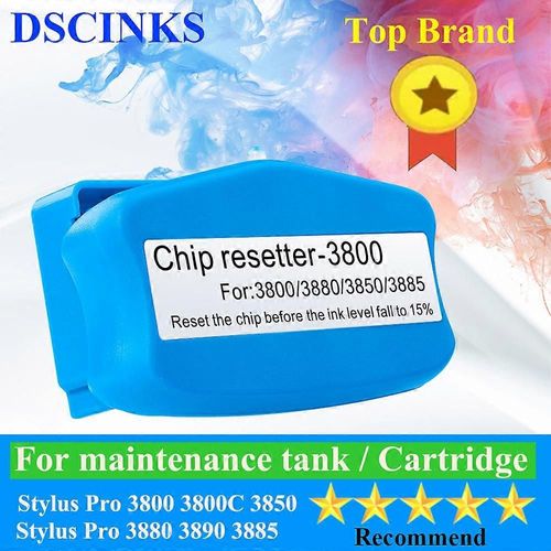 T5820 T582000 Réinitialiseur de réservoir d¿entretien pour Epson Stylus Pro 3800 3800C 3850 3880 3890 3885 cartouche d¿imprimante réinitialisateur de puce