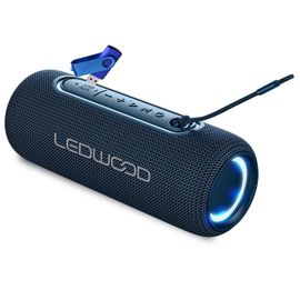 Enceinte Nomade Hifi LEDWOOD XTREM140 LD-XT140BT-BLUE, 100W / 10W RMS, Bluetooth 5.0, TWS - Etanche IPX5, Autonomie 6H+Clé 32G