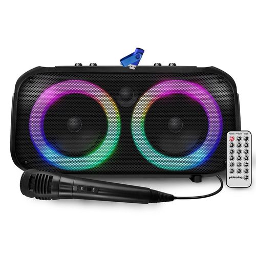 Enceinte Sono Autonome sur batterie à LED Pickering Panther BLASTER300 300W, Bluetooth USB RADIO FM, ECHO, Micro Karaoké+Clé 32G