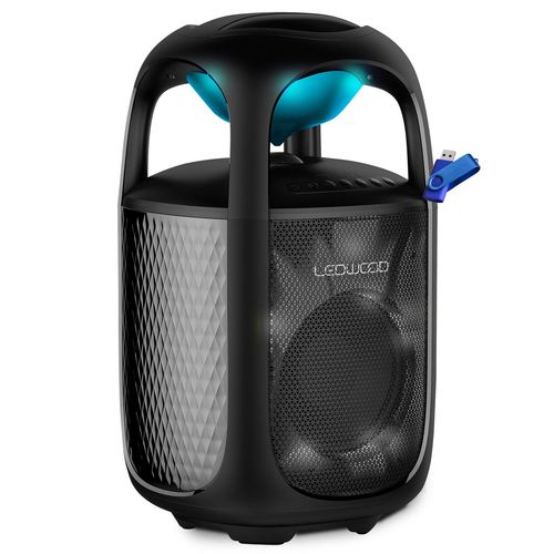 Enceinte Autonome LEDWOOD DROP300, Effet LED RVB, 300W, Bluetooth 5.3 USB, son 360°, X-Bass, Projection IPX5, Câble USB+Clé 32G