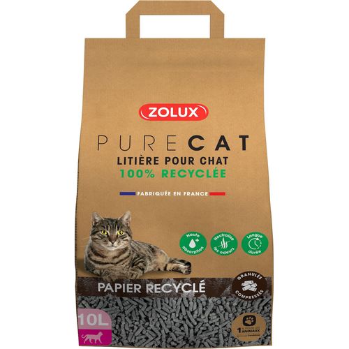Litière Éco Conçue En Papier Recyclé Purecat 10 Litres