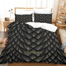 Ensemble De Literie Personnalis¿¿ ¿¿Cailles De Dragon Noir, Avec Oreiller, Housse De Couette Douce, Fermeture ¿¿Clair, Literie Pour Enfants Et Adultes