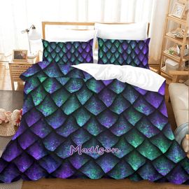 Ensemble De Literie Personnalis¿¿ Dragon ¿¿Cailles Violet, Avec Oreiller, Housse De Couette Douce, Fermeture ¿¿Clair, Literie Pour Enfants Et Adultes