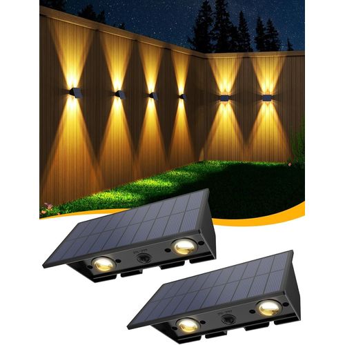 Gothicana By Emp2 Stück Applique Solaire Exterieur, Lampes Solaires D'extérieur, Applique Murale Solaire Pour Extérieur, Étanche Ip54-3 Modes D'éclairage Pour Jardin, Garage, Patio, Décoration De Bal