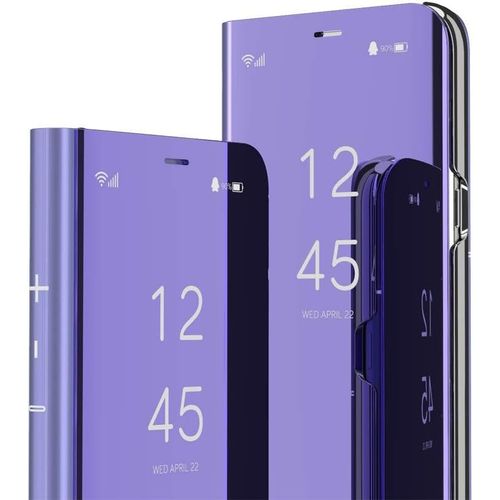 Samsung S6 Edge Etui Bookstyle Miroir Makeup Smart View Stand Protecteur Housse Coque Etui ¿¿ Rabat Coque Pour Samsung Galaxy S6 Edge Flip Mirror: Purple Qh