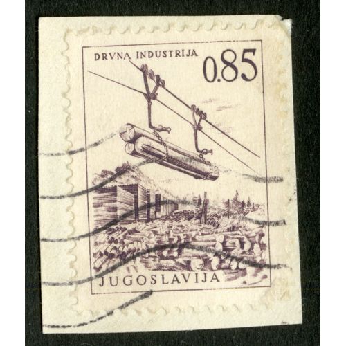 Timbre Oblitéré Sur Fragment Jugoslavija , Drvna Indistrija, 0.85