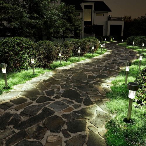 Gothicana By Emplampes Solaires D'extérieur, 16 Pièces, Lampes Solaires D'extérieur, Lumière Led, Éclairage De Chemin Pour Terrasse, Pelouse, Cour, Allée, Trottoir, Blanc