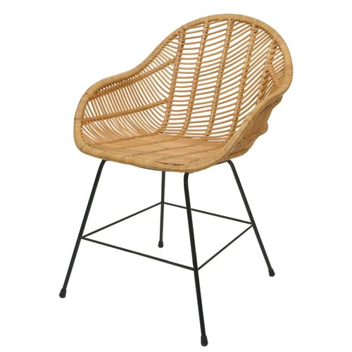 Chaise De Salle À Manger Hwc-M28, Chaise De Cuisine En Osier Chaise En Rotin Chaise, Kubu Rotin Métal