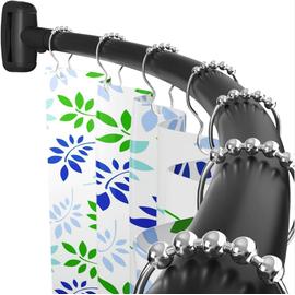 MSV Barre tringle pour rideau de douche ou baignoire extensible sans perçage  en Alu 140-260cm Blanc