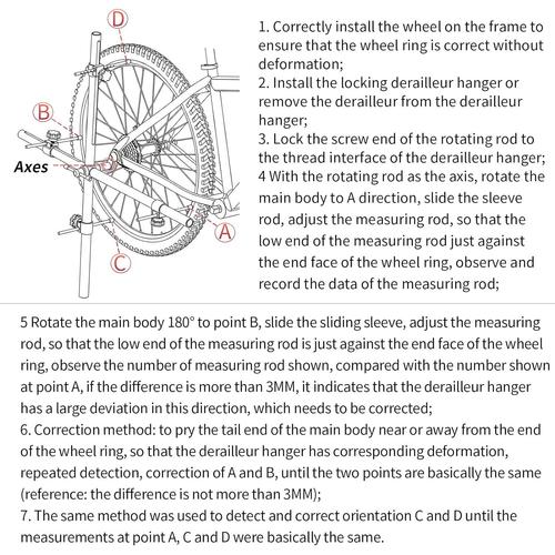 Outil d'alignement de dérailleur, jauge d'alignement de Patte de dérailleur  de Corps Principal en Alliage d'aluminium Calibrage précis pour la  Correction de Patte de dérailleur de vélo